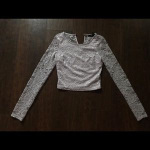 Forever21 Lilac Lace Crop Top